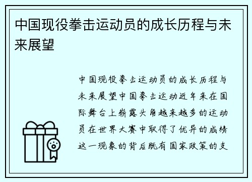 中国现役拳击运动员的成长历程与未来展望